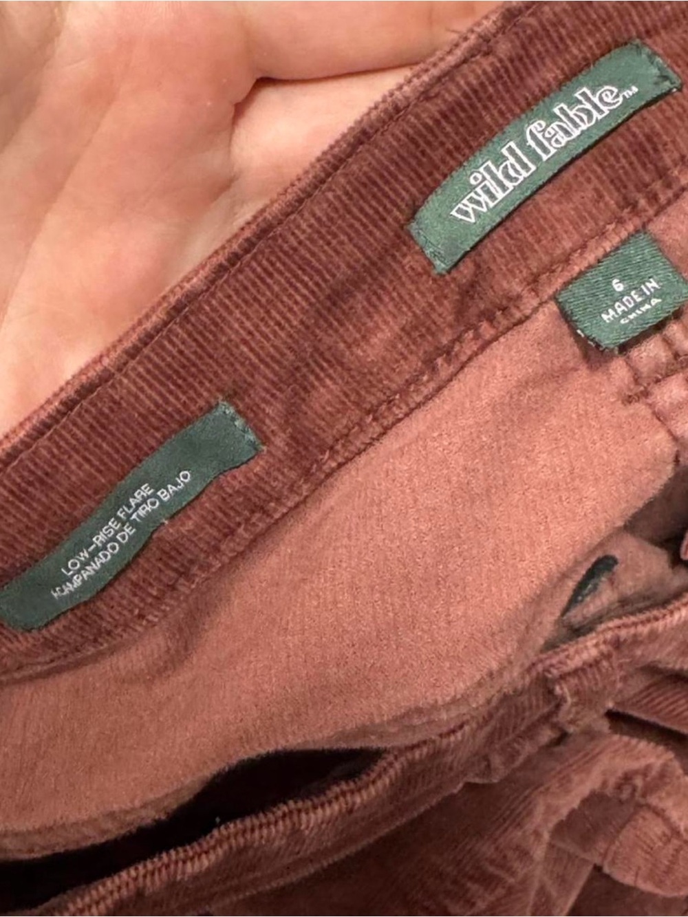 Corduroy Flare Pants in Dusty Brick Brown - Picture 4 of 7